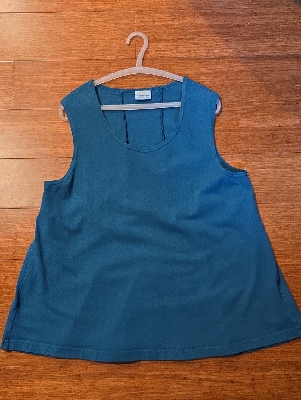 PacifiCotton by Bryn Walker Vintage Heavy Cotton Swing Tunic Teal Size L